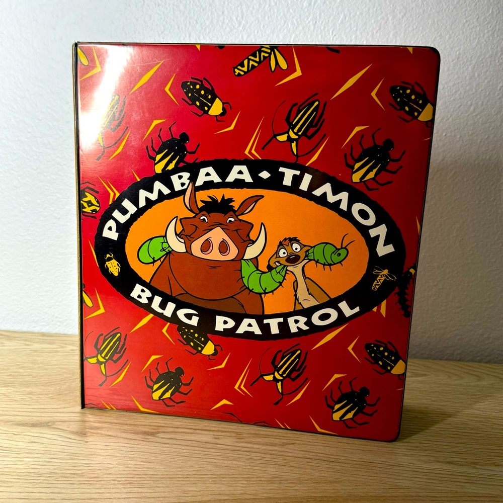 Disney The Lion King Impact Inc. Timon and Pumba Bug Patrol 3 Ring Binder 90’s